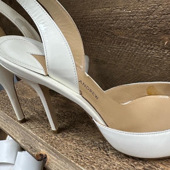 Paul Andrew White Patent Leather Slingback Heels – Size 39 - Picture 6 of 10
